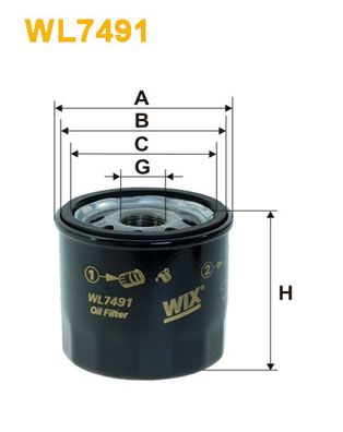 WIX FILTERS alyvos filtras WL7491